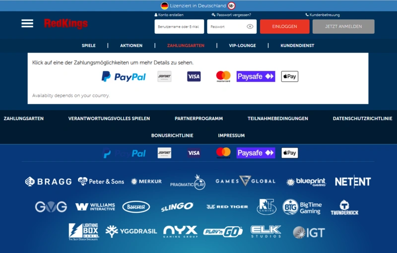 redkings payments page